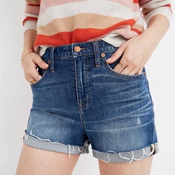 Madewell High-Rise Denim Shorts in Glenoaks Wash Cutoff Edition Size 25 - Picture 1 of 8